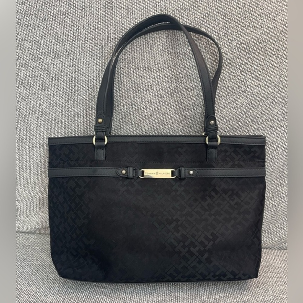 Tommy Hilfiger Black Tote with Gold Hardware